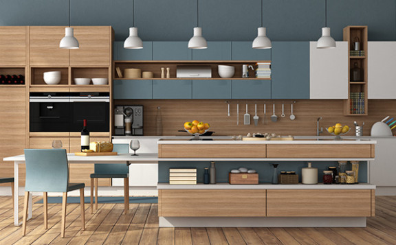 Cocinas pintadas sin azulejos