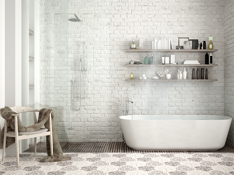 Suelo hidráulico en el baño