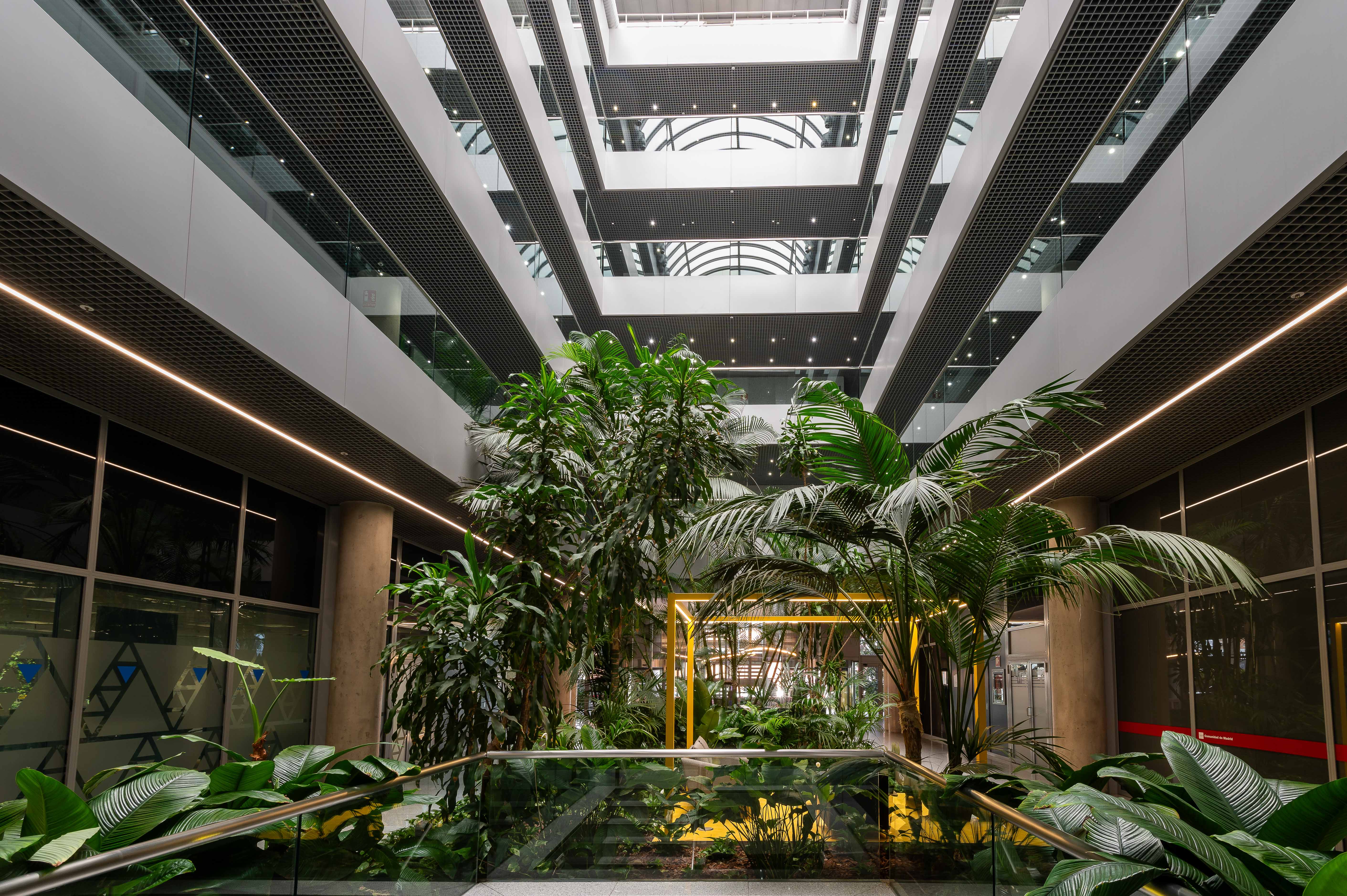 Amplio edificio vanguardista de oficinas en el corazón de MadBit, pionero distrito tecnológico de Madrid.