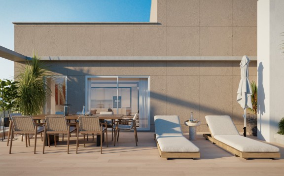 Amplias terrazas con solarium