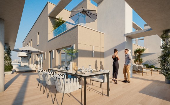 Amplias terrazas con solarium