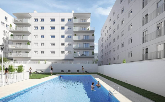 Viviendas obra nueva con piscina comunitaria en el centro de Sabadell