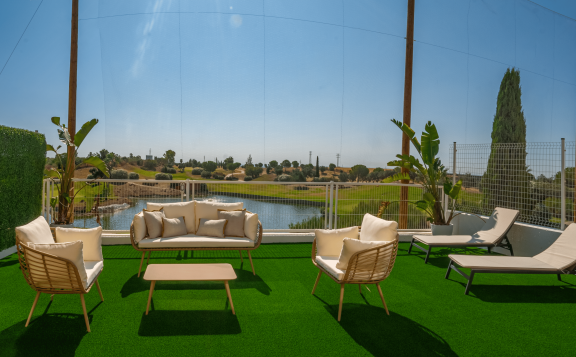 Vistas desde la terraza a campo de golf