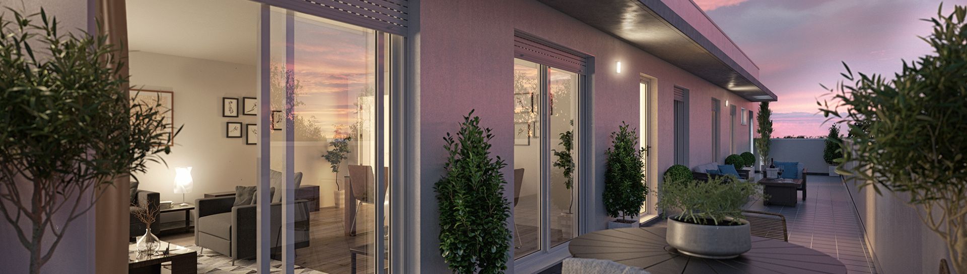 Grandes terrazas de los pisos nuevos en centro de Sabadell