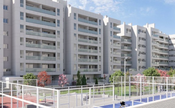 Piscina comunitaria de los pisos obra nueva en Alcalá de Henares