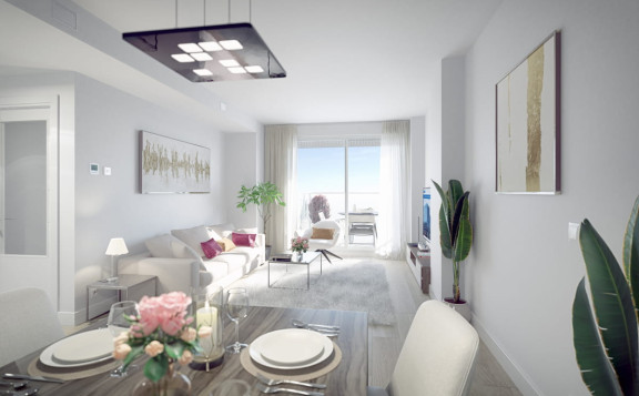 Amplios salones de las viviendas nuevas en Sant Joan Despí