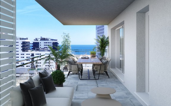 Amplias terrazas pisos de obra nueva en Badalona