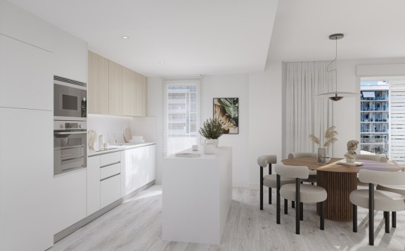 Pisos obra nueva en Badalona con cocina abierta