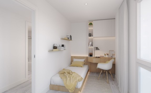 Dormitorio secundario de viviendas nuevas en Badalona, Somnia Mare by Portum