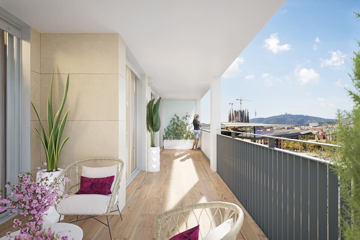Amplias terrazas pisos nuevos en Glòries